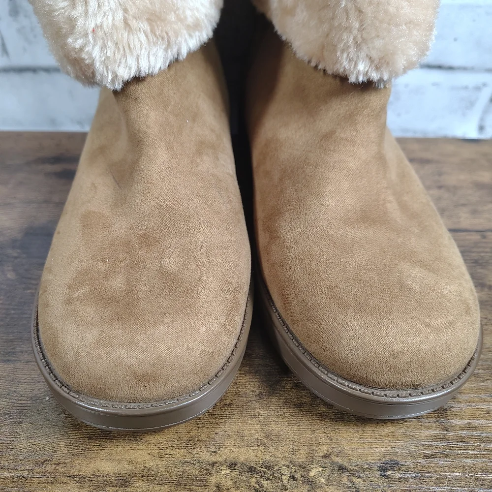 GBG Los Angeles Womens GGALEYA Faux Suede Winter Ankle Boots Size 9.5 Brown - Picture 7 of 8